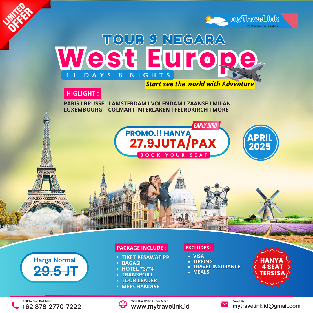 PAKET WISATA 9 NEGARA EROPA BARAT